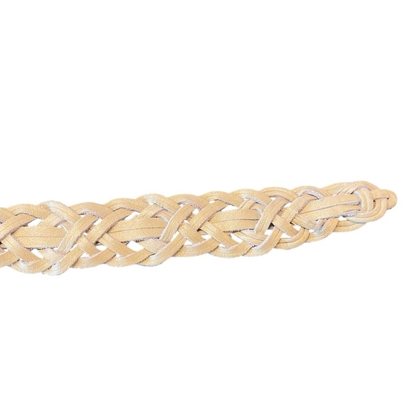 🤍Capezio Braided Cream Leather Belt with Gold Buckle size XXXL. New condition - Picture 9 of 12